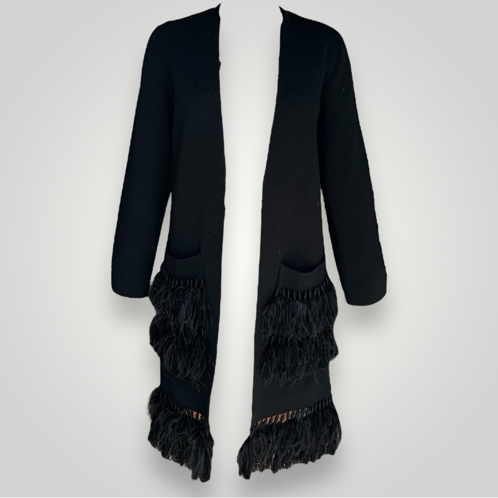 Kobi Halperin Ostrich Feathers 418$ Duster Cardigan